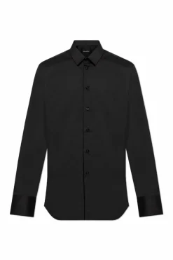 Emporio Armani CZARNY Bawełniana koszula
