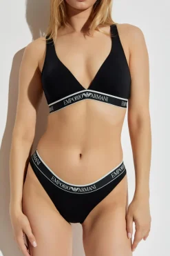 Emporio Armani CZARNY Bawełniany biustonosz