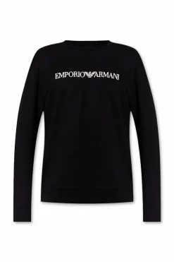 Emporio Armani CZARNY Bluza z logo