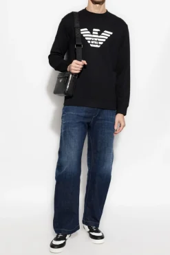 Emporio Armani CZARNY Bluza z logo