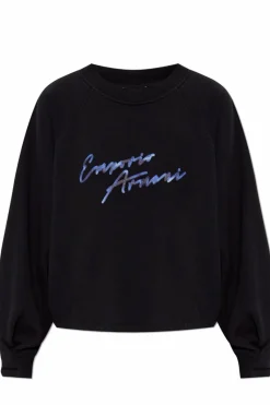 Emporio Armani CZARNY Bluza z logo
