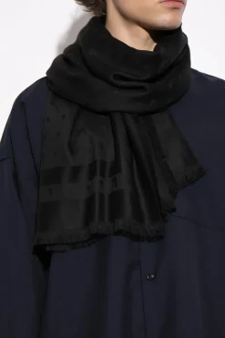 Emporio Armani CZARNY Chusta z logo