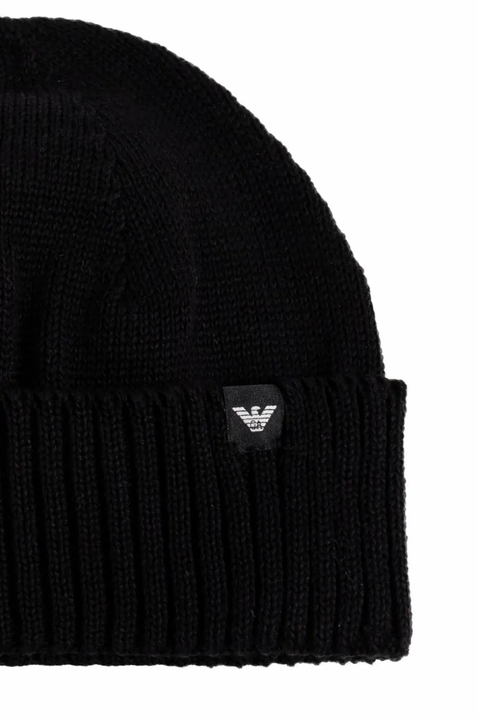 Emporio Armani CZARNY Czapka z naszywką z logo