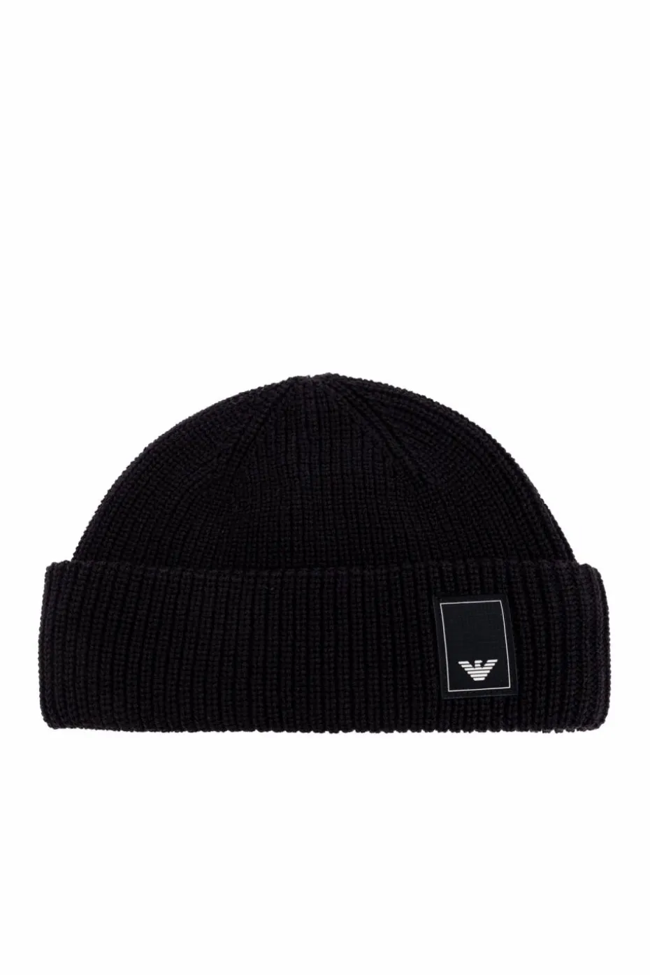 Emporio Armani CZARNY Czapka z naszywką z logo