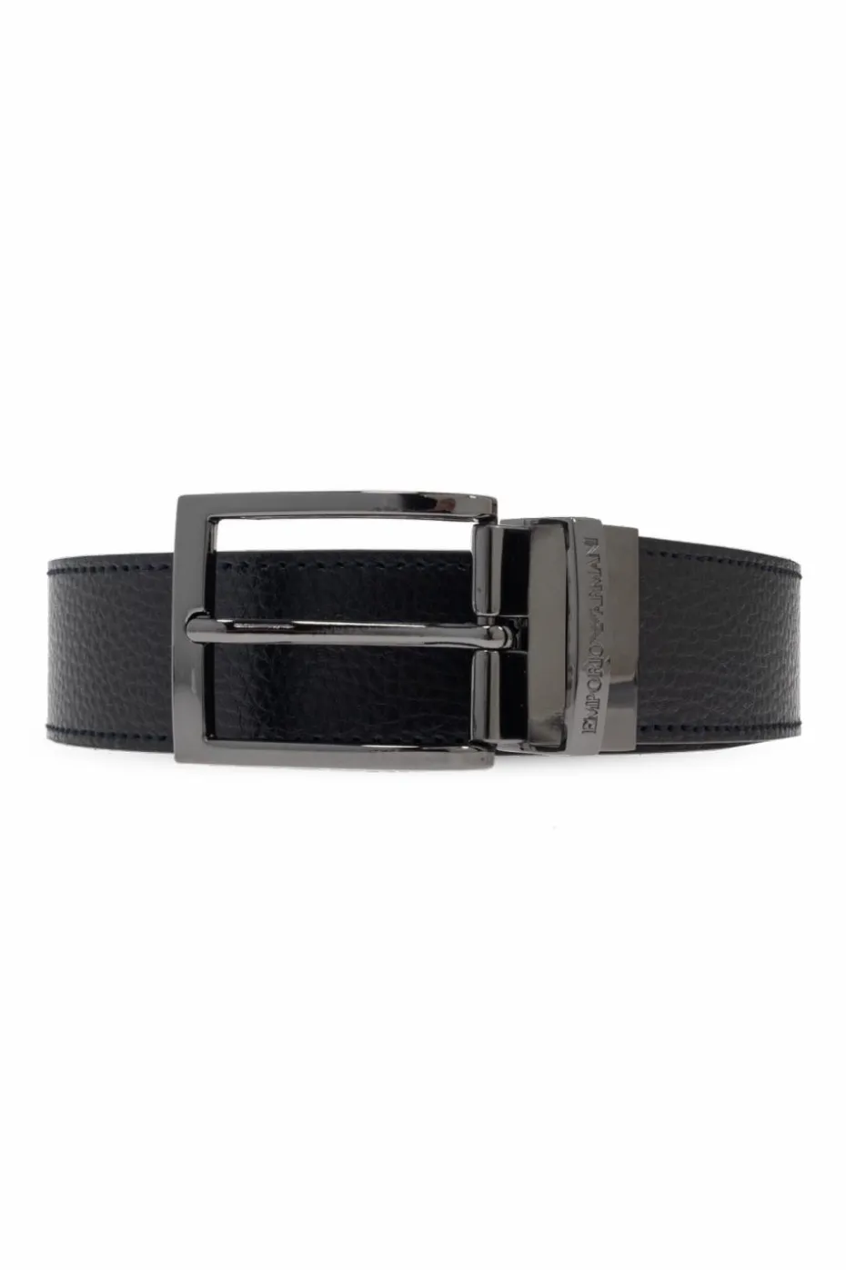 Emporio Armani CZARNY Dwustronny pasek