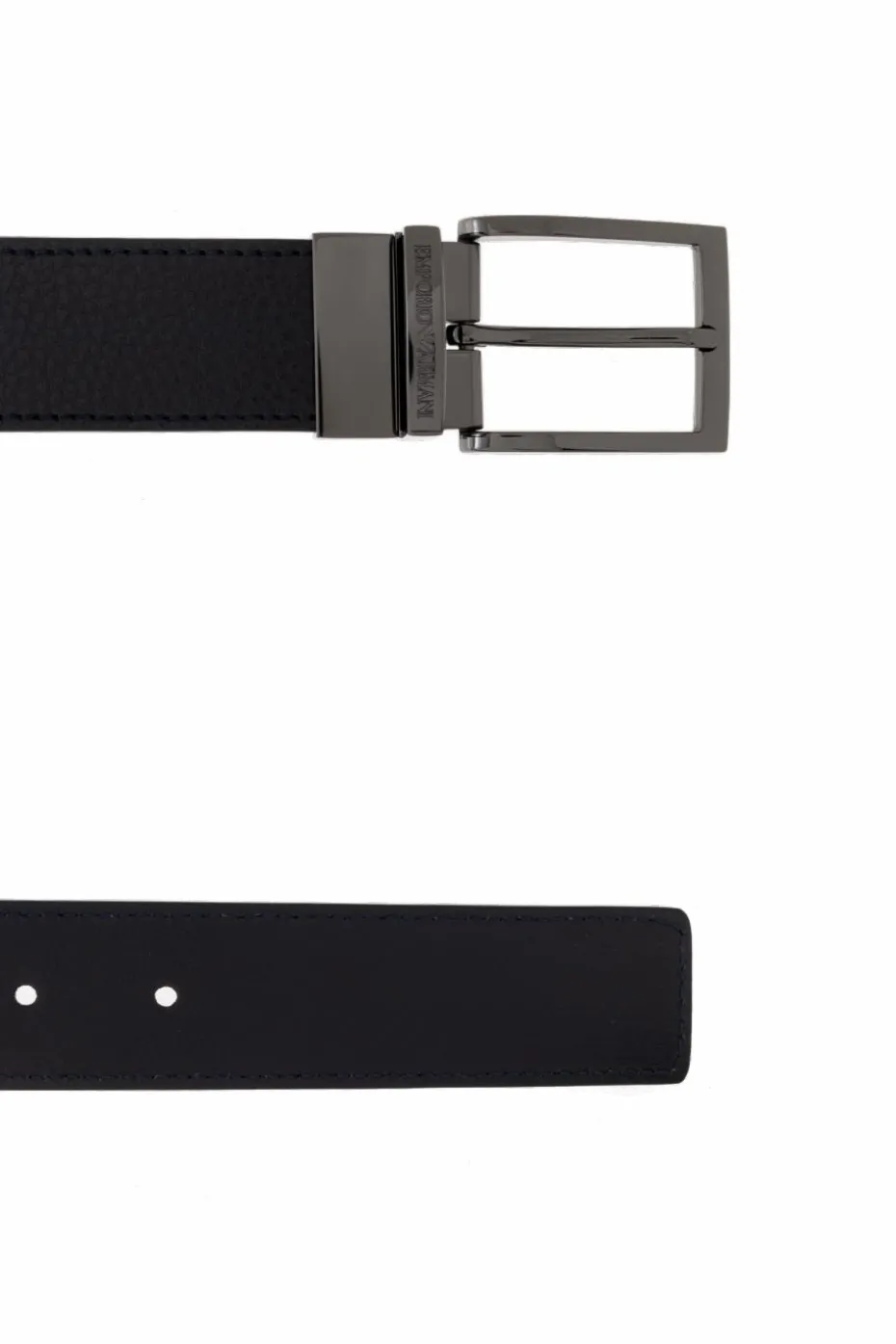 Emporio Armani CZARNY Dwustronny pasek