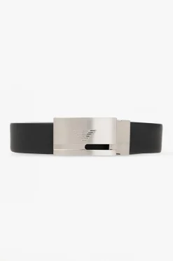 Emporio Armani CZARNY Dwustronny pasek z wymiennymi klamrami