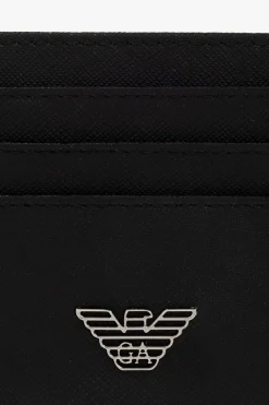 Emporio Armani CZARNY Etui na karty z logo