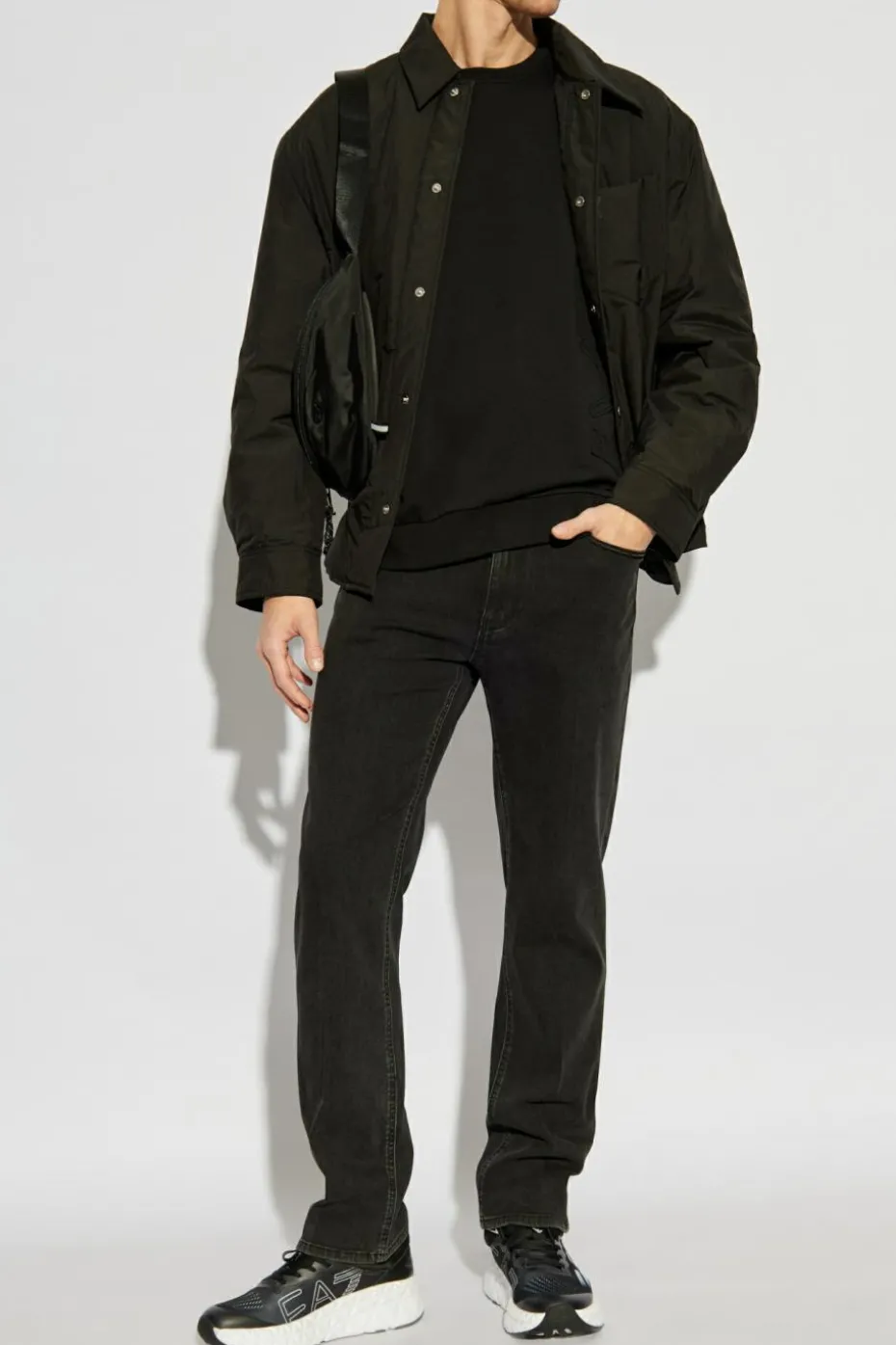 Emporio Armani CZARNY Jeansy z nogawkami o prostym kroju