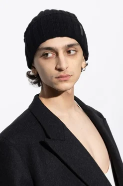 Emporio Armani CZARNY Kaszmirowa czapka