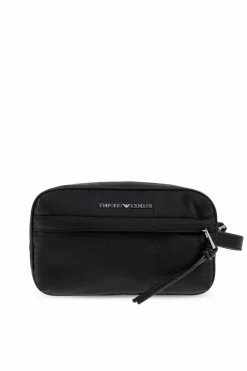 Emporio Armani CZARNY Kosmetyczka z logo