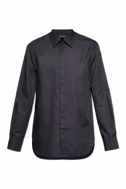 Emporio Armani CZARNY Koszula z monogramem