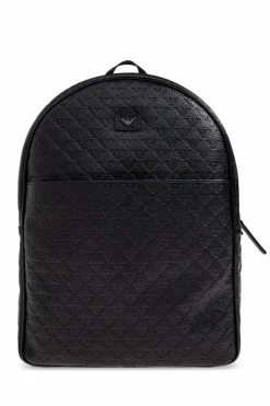 Emporio Armani CZARNY Plecak z monogramem