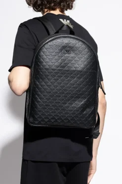 Emporio Armani CZARNY Plecak z monogramem