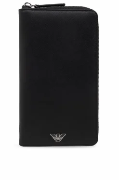 Emporio Armani CZARNY Portfel z logo