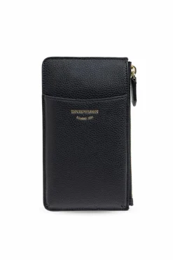 Emporio Armani CZARNY Portfel z logo