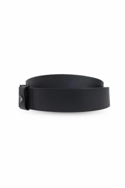 Emporio Armani CZARNY Skórzany pasek