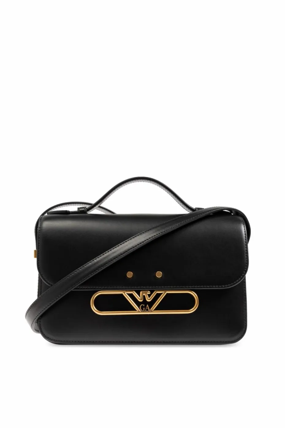 Emporio Armani CZARNY Skórzana torba do ręki