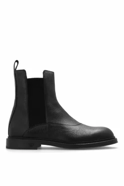 Emporio Armani CZARNY Skórzane sztyblety
