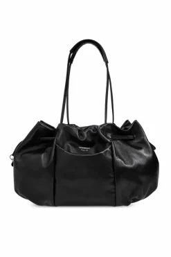 Emporio Armani CZARNY Skórzana torba na ramię