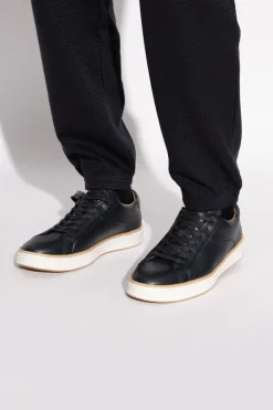 Emporio Armani CZARNY Skórzane buty sportowe