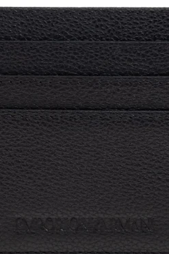 Emporio Armani CZARNY Skórzane etui na karty