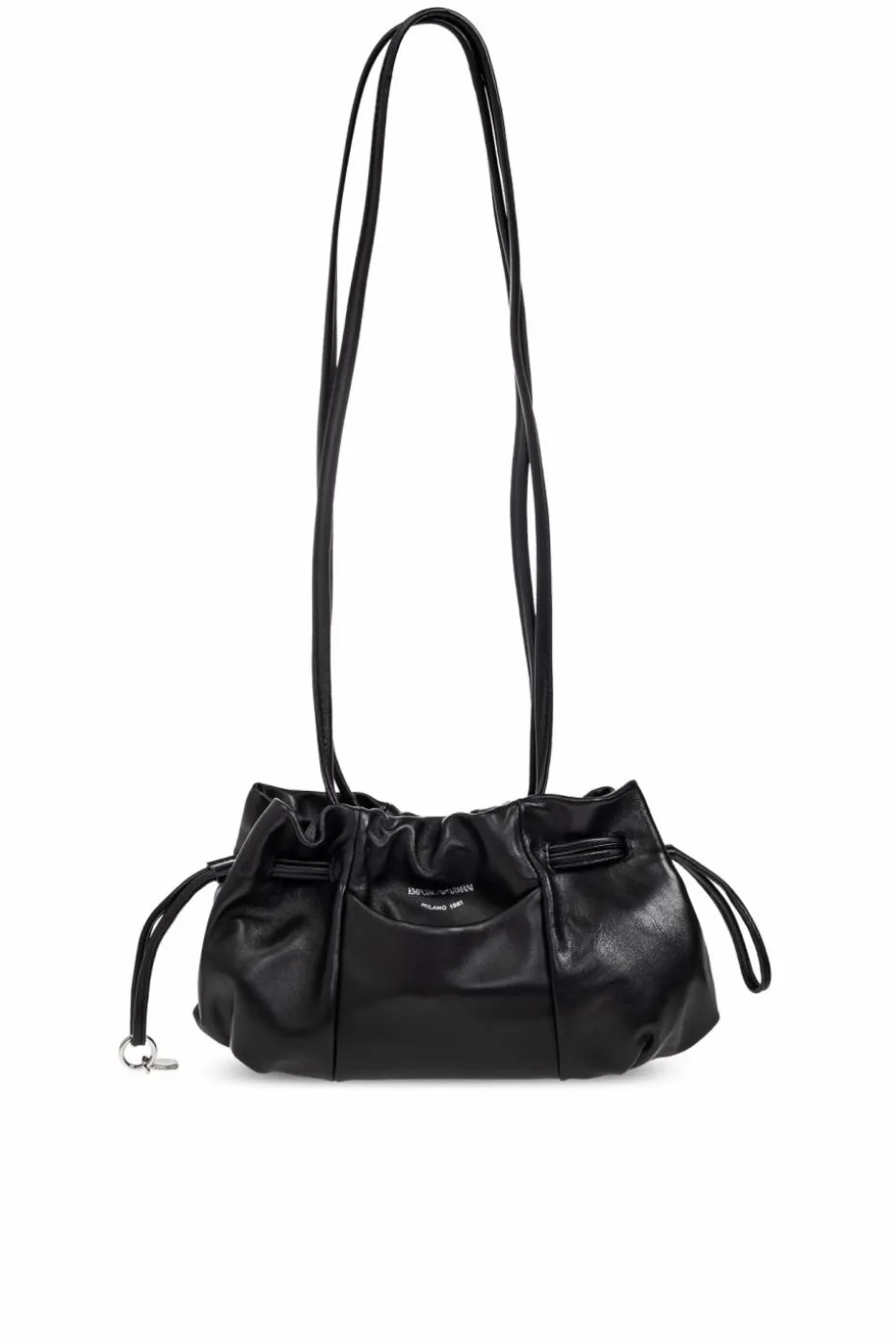 Emporio Armani CZARNY Skórzana torba na ramię