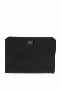 Emporio Armani CZARNY Skórzana torba do ręki