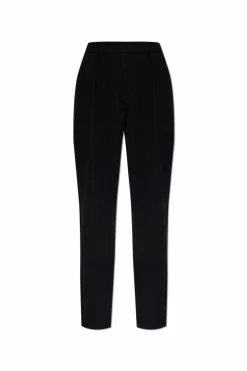 Emporio Armani CZARNY Spodnie ze wzorem w jodełkę