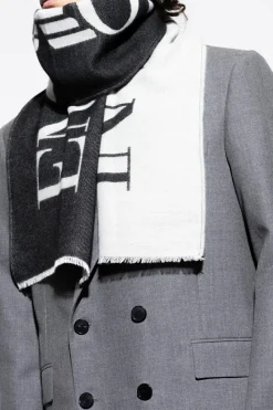 Emporio Armani CZARNY Szal z logo