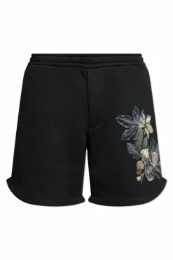 Emporio Armani CZARNY Szorty z kolorowym haftem