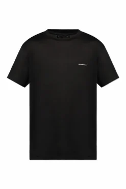 Emporio Armani CZARNY T-shirt z nadrukowanym logo