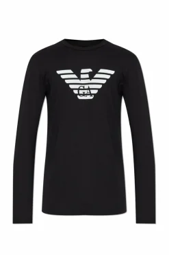 Emporio Armani CZARNY T-shirt z logo