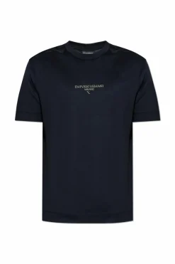 Emporio Armani CZARNY T-shirt z logo