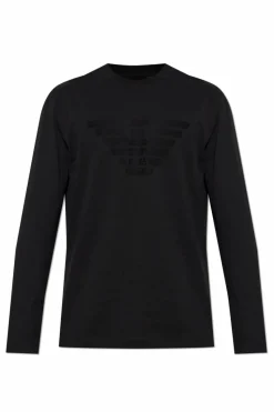 Emporio Armani CZARNY T-shirt z logo