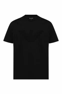 Emporio Armani CZARNY T-shirt z logo