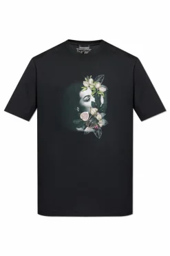 Emporio Armani CZARNY T-shirt z kolekcji `Sustainability`