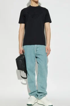Emporio Armani CZARNY T-shirt z logo