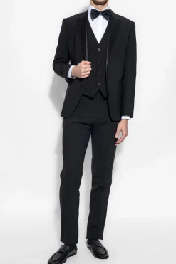 Emporio Armani CZARNY Wełniana kamizelka