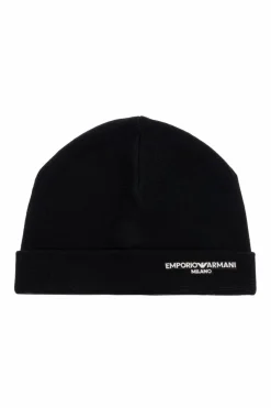 Emporio Armani CZARNY Wełniana czapka