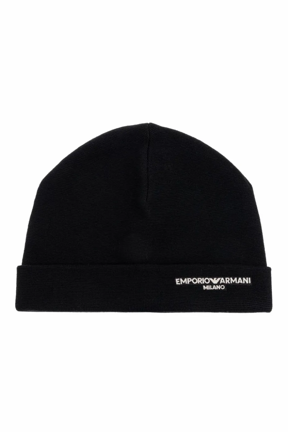 Emporio Armani CZARNY Wełniana czapka