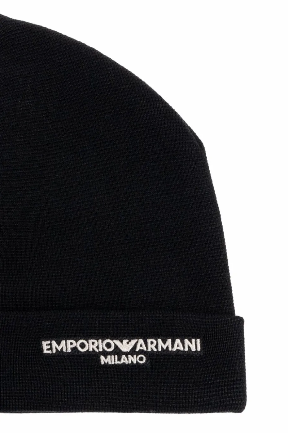 Emporio Armani CZARNY Wełniana czapka