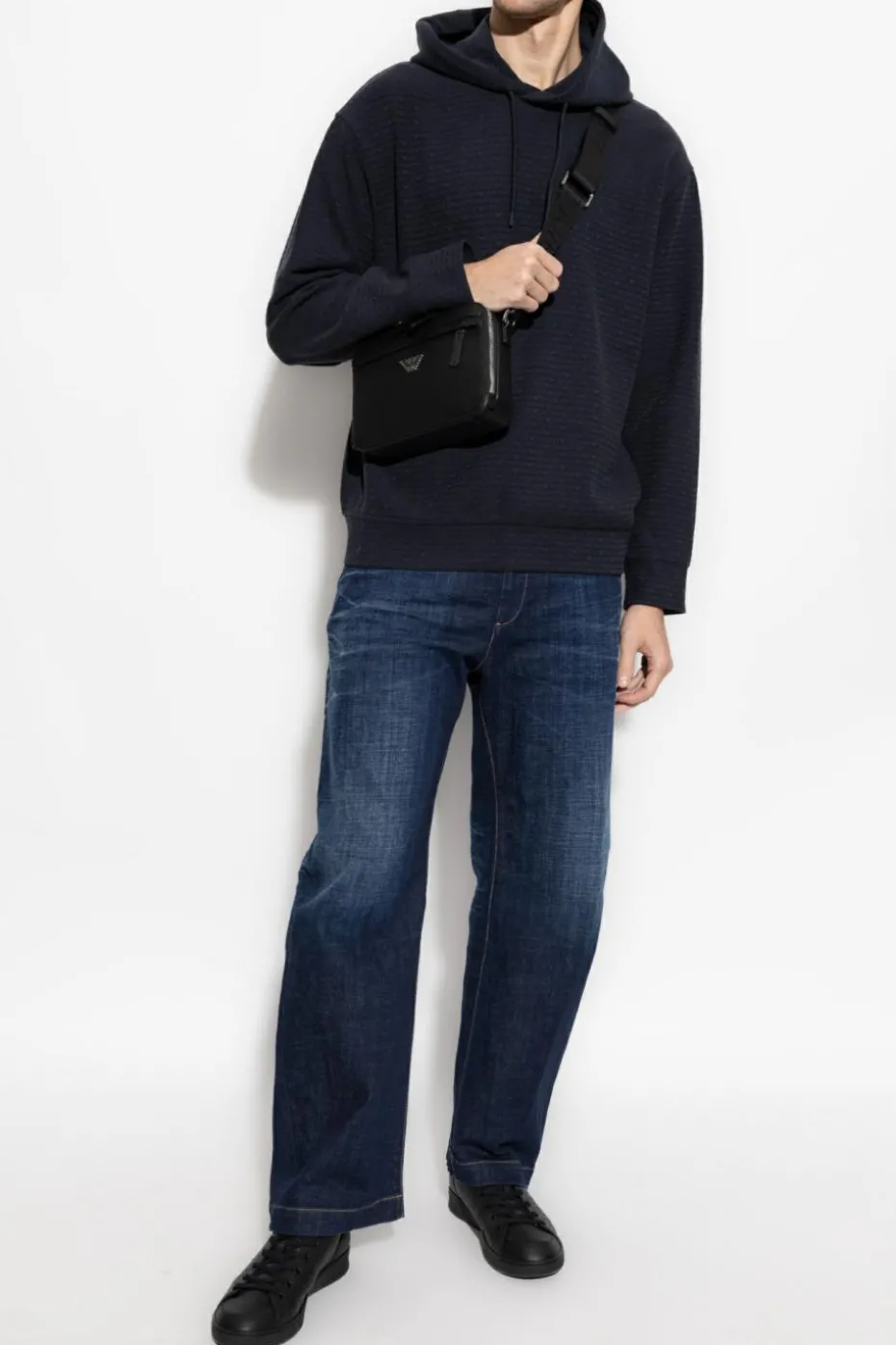 Emporio Armani GRANATOWY Bluza z logo