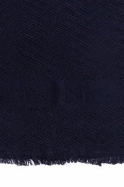 Emporio Armani GRANATOWY Wełniany szal