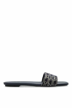 Emporio Armani GRANATOWY Klapki z logo