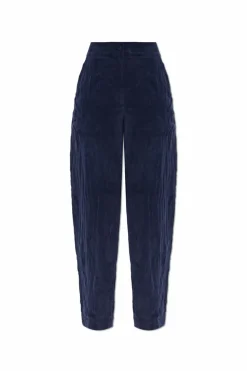 Emporio Armani GRANATOWY Spodnie o luźnym kroju