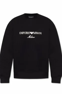 Emporio Armani GRANATOWY Bluza z logo
