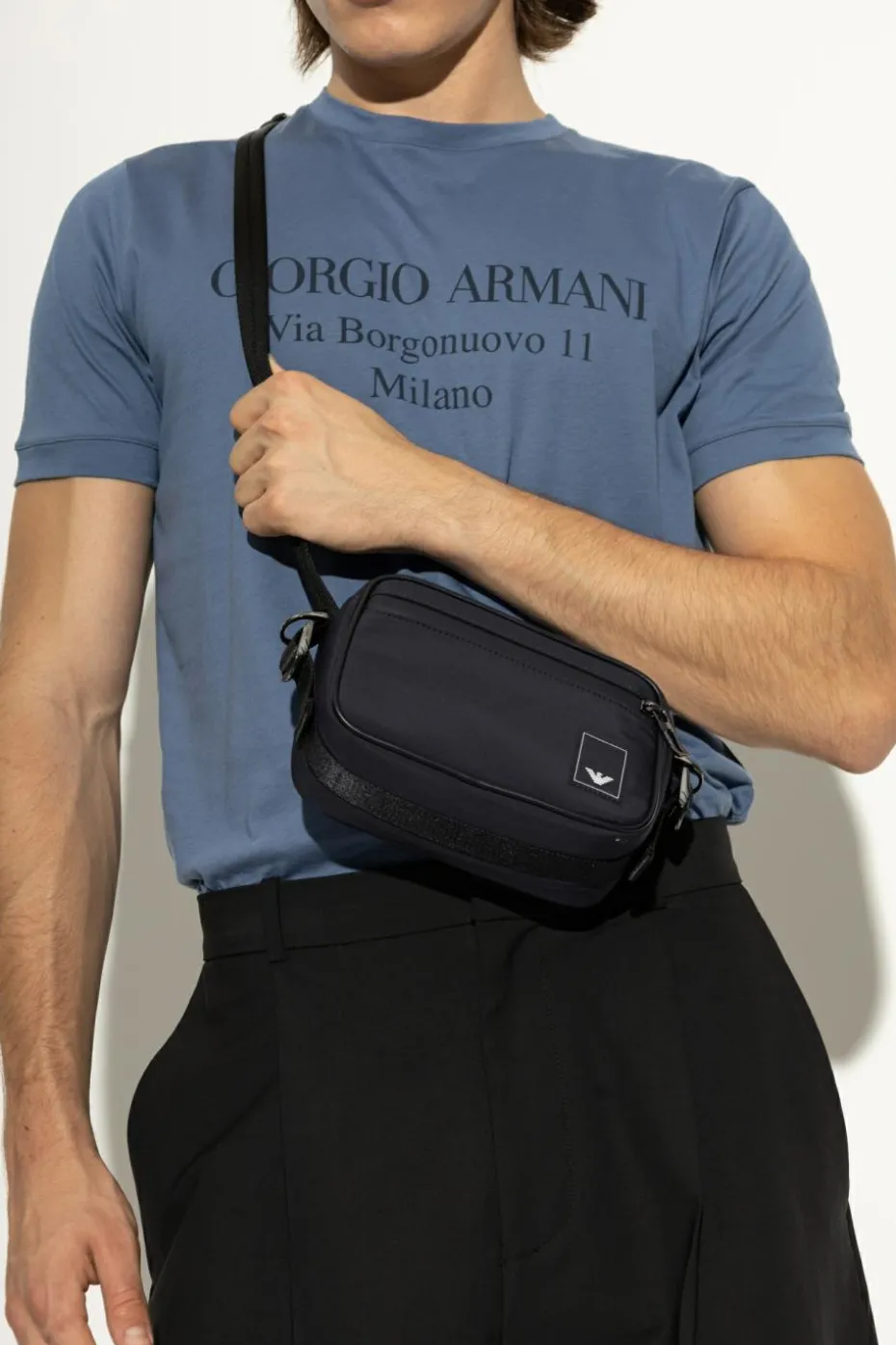 Emporio Armani GRANATOWY Torba na ramię