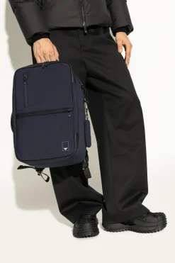 Emporio Armani GRANATOWY Plecak z logo