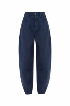 Emporio Armani GRANATOWY Jeansy z wysokim stanem